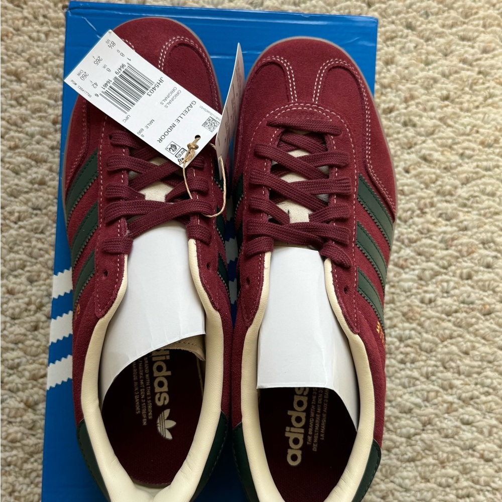 Adidas Red and Green Sneakers Suede Upper Casual Style